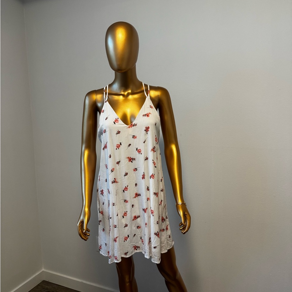 Audrey 3+1 White Dress with Pink Floral Accents